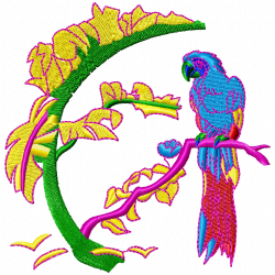 Parrots Embroidery Design 1 Parrots Embroidery Design 1